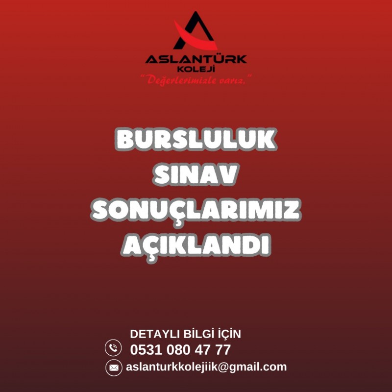 BURSLULUK SINAVI SONUÇLARIMIZ AÇIKLANDI